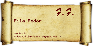 Fila Fedor névjegykártya